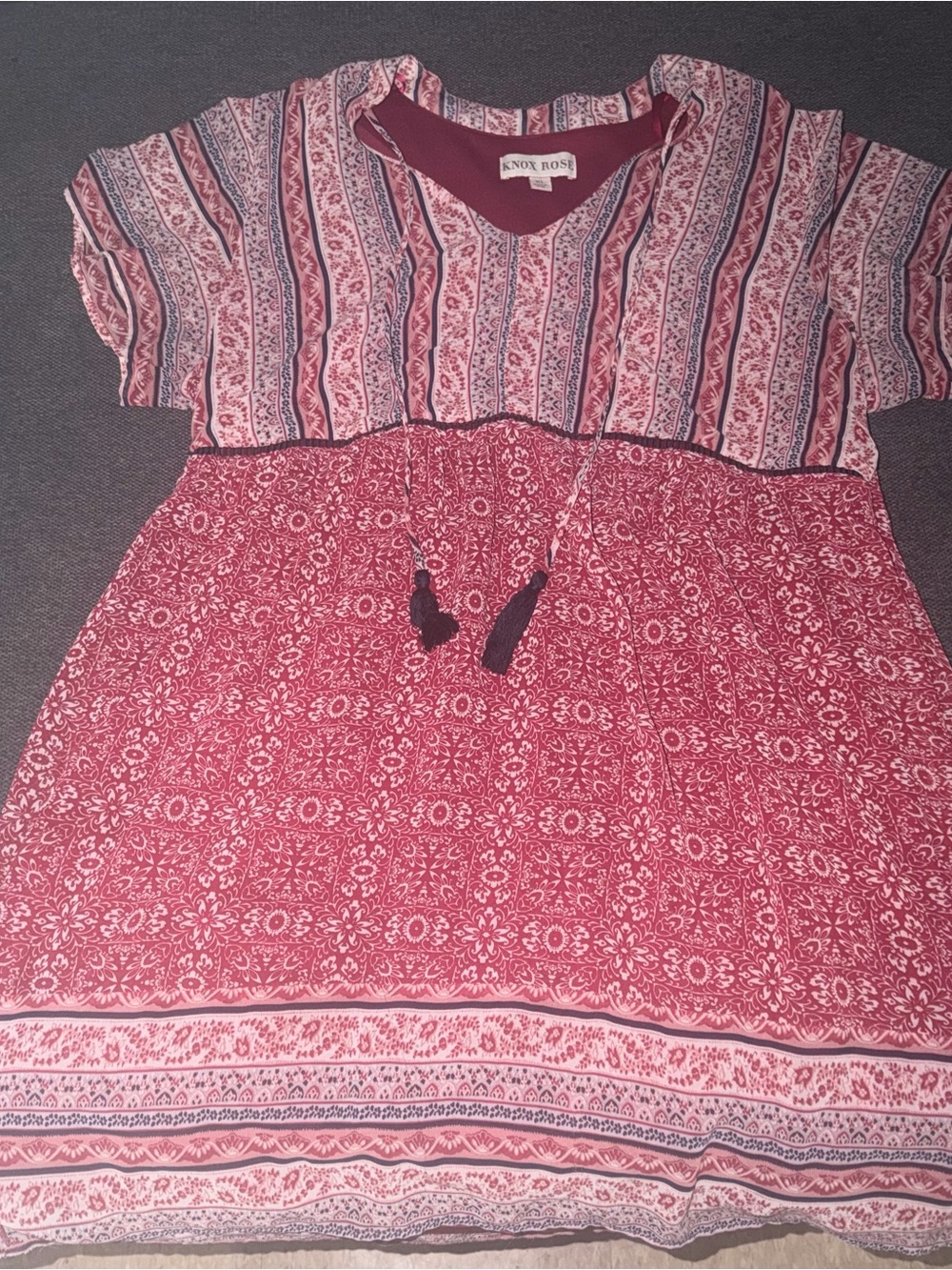 Knox Rose Target Women's Red Patterned Boho Top